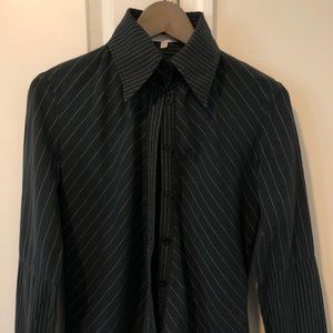 KOOKAI Pinstripe Women Shirt, Size M, Navy Blue